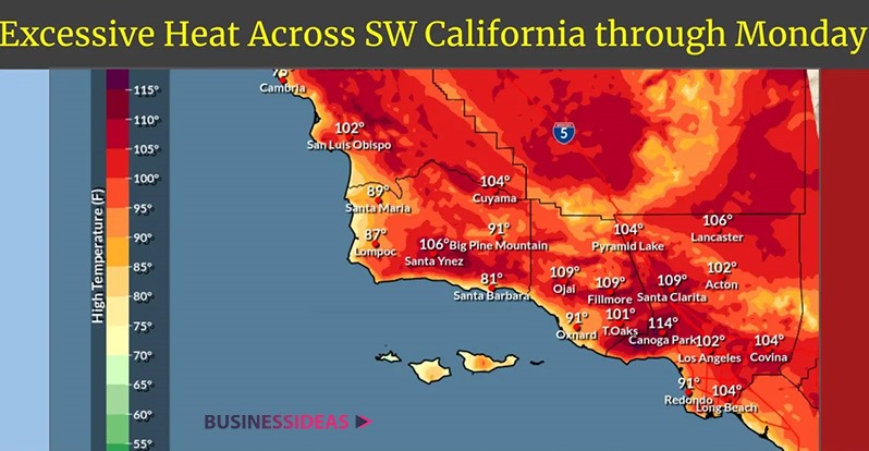 California heat wave temperatures