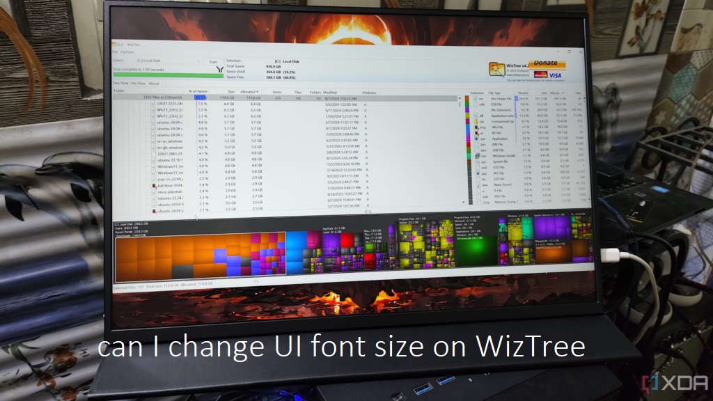 can I change UI font size on WizTree | businessideasn